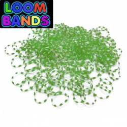 Полосатые резиночки бело-зеленые (600шт)