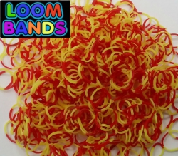 Полосатые резиночки (оранжево-красные) Loom Bands (600шт)